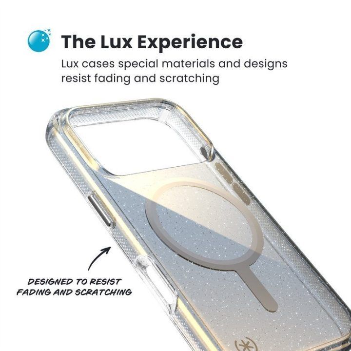 Dėklas Speck Presidio Lux MagSafe iPhone 17 Pro, sidabro spalvos