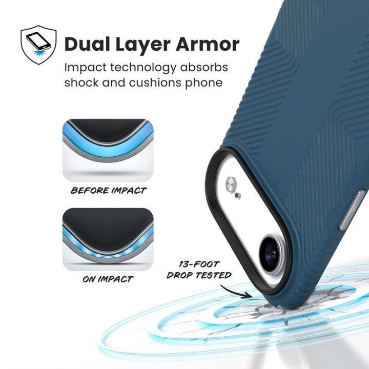 Dėklas iPhone Air Speck Presidio2 Grip MagSafe, mėlynas