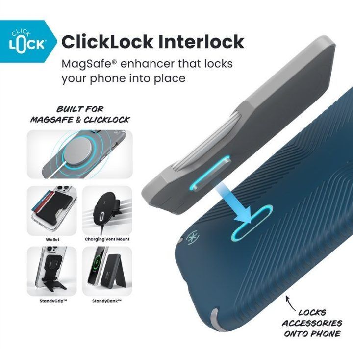 Dėklas iPhone Air Speck Presidio2 Grip ClickLock MagSafe, mėlynas