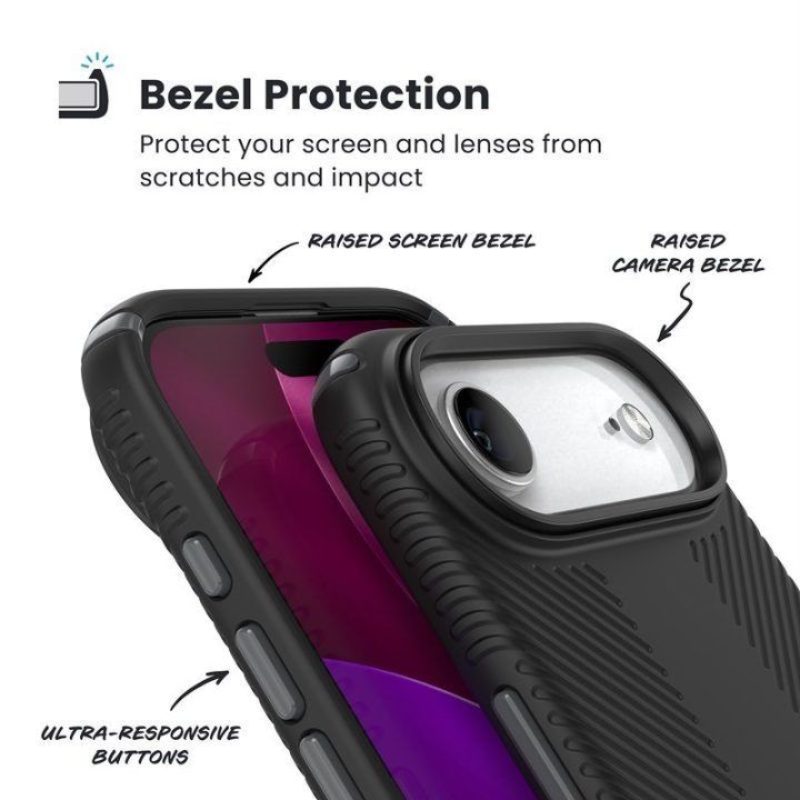 Dėklas iPhone Air Speck Presidio2 Grip ClickLock su MagSafe, juodas