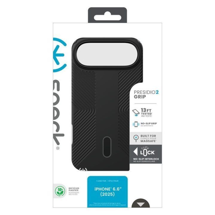 Dėklas iPhone Air Speck Presidio2 Grip ClickLock su MagSafe, juodas