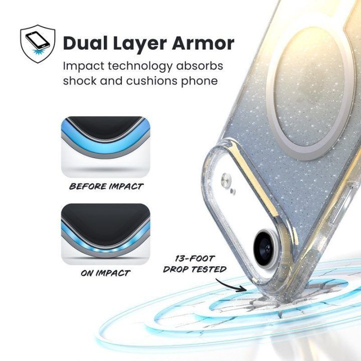 Dėklas iPhone Air Speck Presidio Lux MagSafe, sidabro spalvos