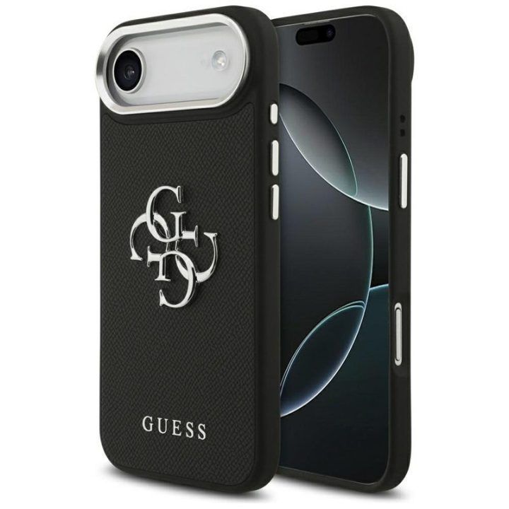 Dėklas iPhone Air Guess Grained Big 4G Classic Logo, juodas