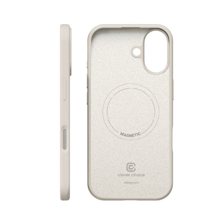 Dėklas iPhone 17 Crong Stone Beige, MagSafe