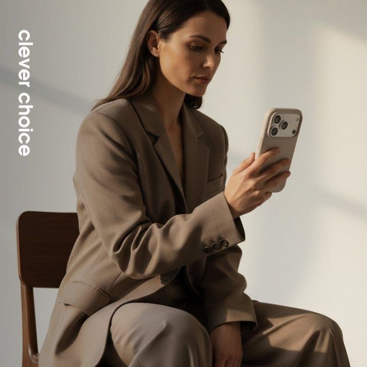 Dėklas iPhone 17 Crong Stone Beige, MagSafe