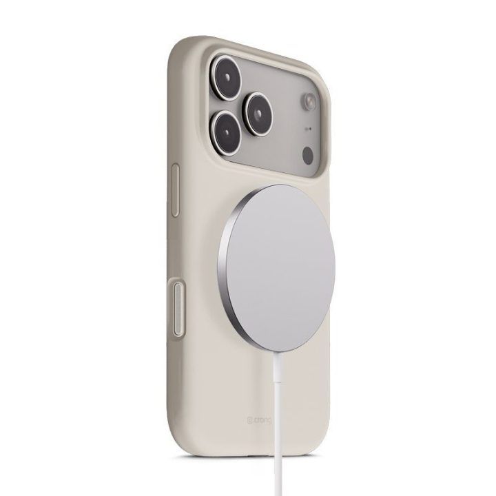 Silikoninis dėklas MagSafe iPhone 17 Pro, stone beige