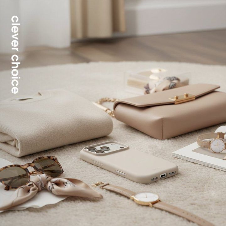 Silikoninis dėklas MagSafe iPhone 17 Pro, stone beige