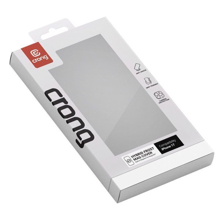 Dėklas iPhone 17 Crong Hybrid Frost MAG, juodas