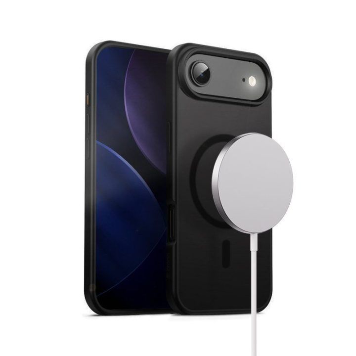 Dėklas iPhone Air, juodas, CRONG Hybrid Frost MAG Cover