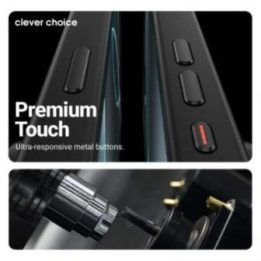 Dėklas iPhone 17 Pro CRONG Hybrid Frost MAG, juodas