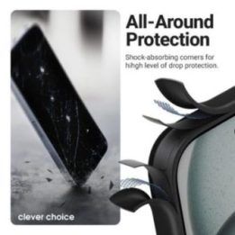 Dėklas iPhone 17 Pro Max CRONG Hybrid Frost MAG juodas