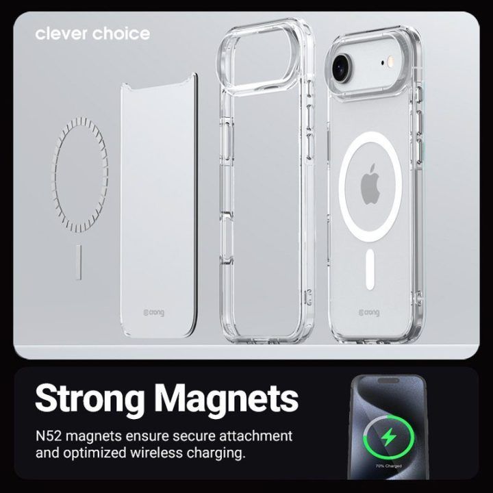 Permatomas dėklas iPhone Air Crong Clear MAG Cover