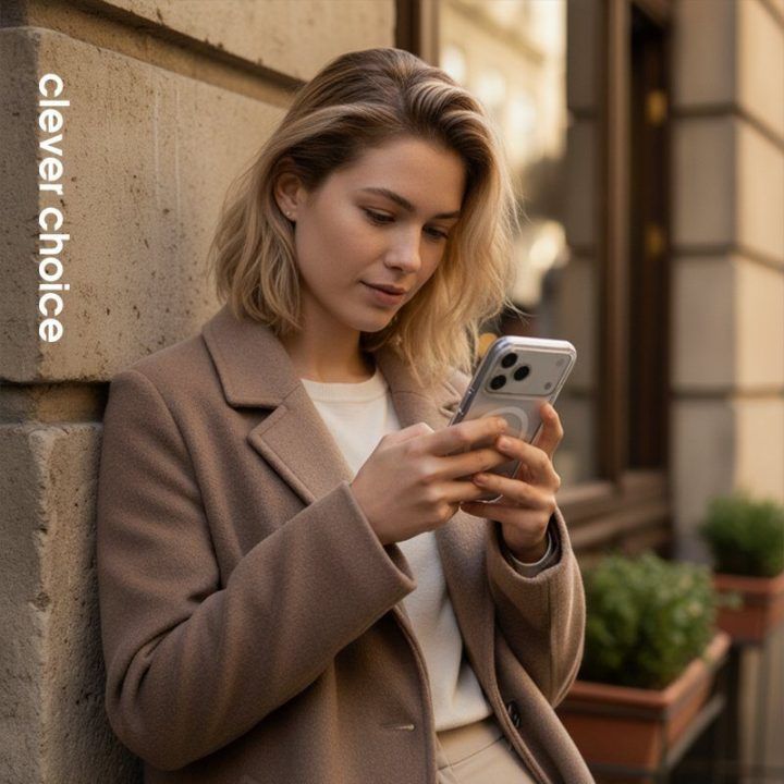 Permatomas dėklas iPhone 17 Pro Crong Clear MAG Cover