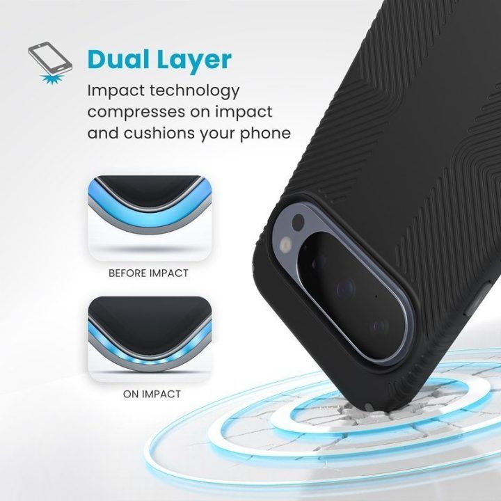 Dėklas Google Pixel 10 Pro XL, juodas/pilkas, Speck Presidio2 Grip Magnet