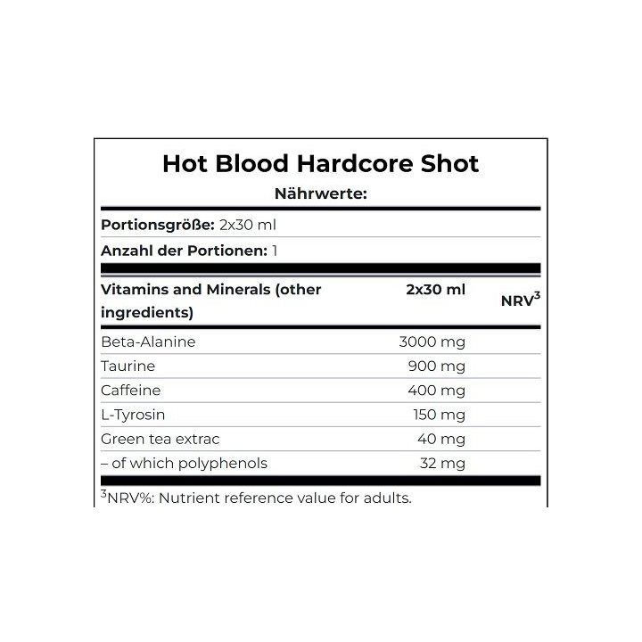 Scitec Hot Blood Hardcore prieštreniruotinis papildas, obuolių ir kriaušių skonio, 20 x 60 ml