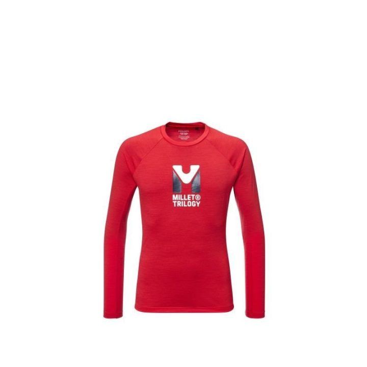 Vyriški ilgomis rankovėmis marškinėliai Millet Trilogy Wool Ts Ls, raudoni