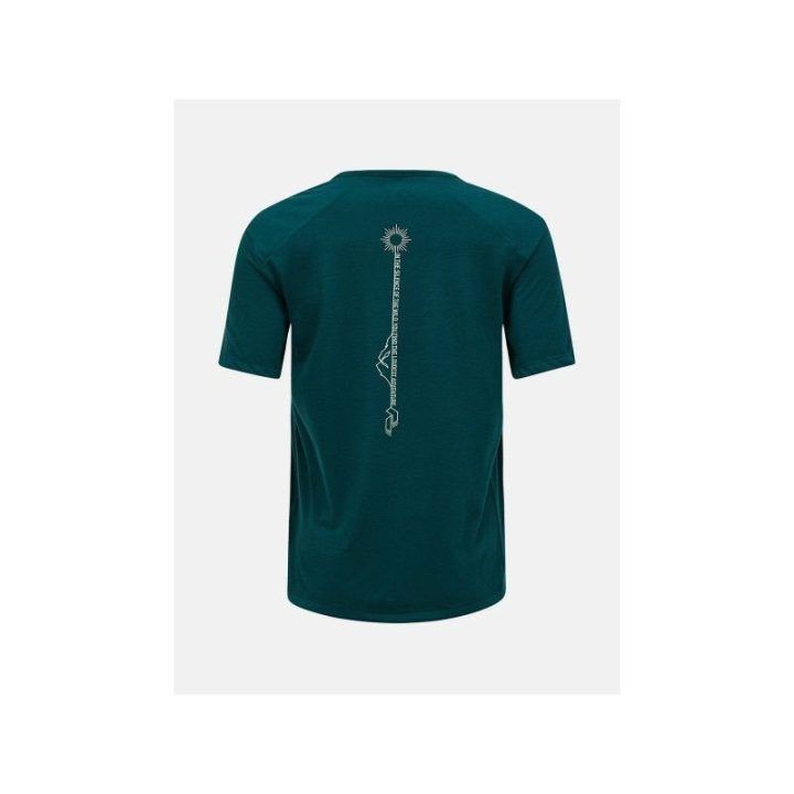 Moteriški marškinėliai Peak Performance W Wool-Blend Shortsleeve, žali