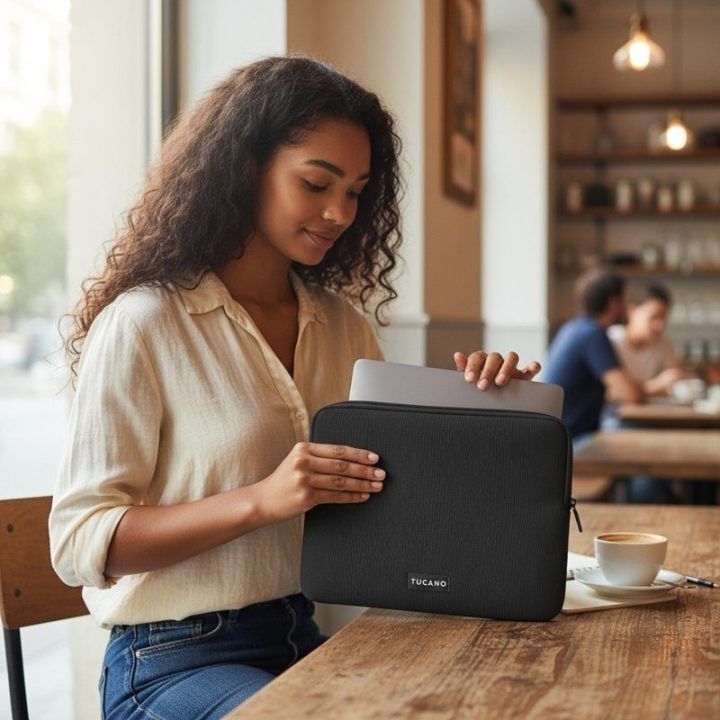 Tucano Colore2 dėklas MacBook Air 13 ir Pro 13, juodas