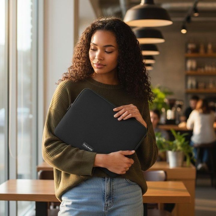 Tucano Colore2 dėklas MacBook Air 13 ir Pro 13, juodas