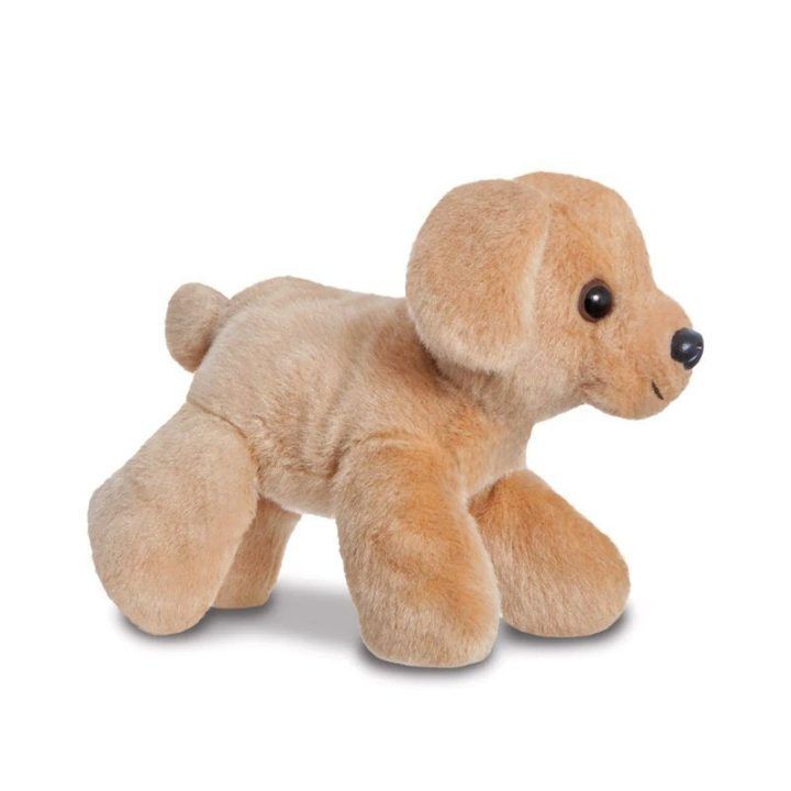 Minkštas žaislas Labradoras rožiniame krepšyje, 20 cm