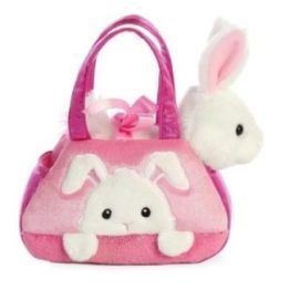 Minkštas žaislas Fancy Pals Peek-a-Boo Rabbit, rožinis krepšys, 20 cm