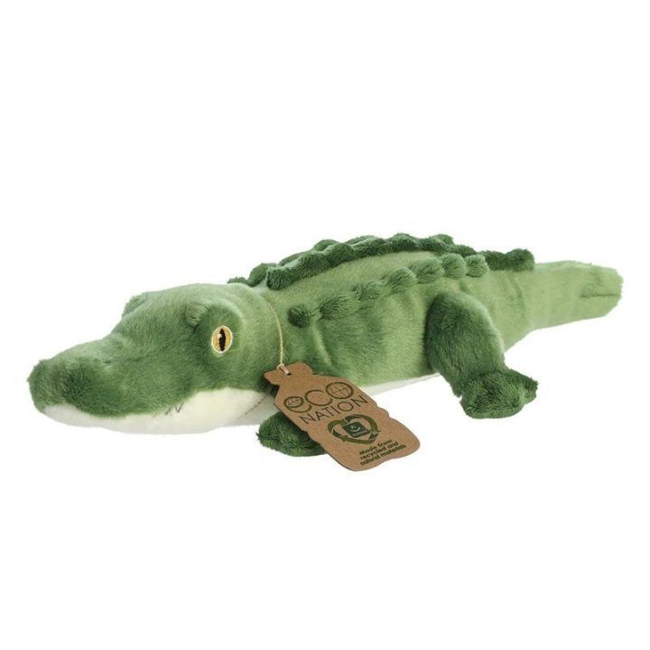 Minkštas žaislas Eco Nation aligatorius, 36 cm, žalias