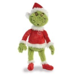 Minkštas žaislas Grinch, 43 cm, su Kalėdų Senelio kostiumu