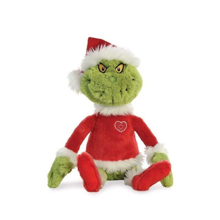 Minkštas žaislas Grinch, 43 cm, su Kalėdų Senelio kostiumu
