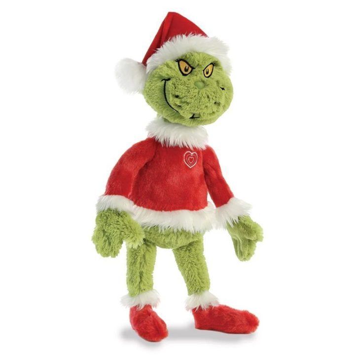 Minkštas žaislas Grinch, 43 cm, su Kalėdų Senelio kostiumu