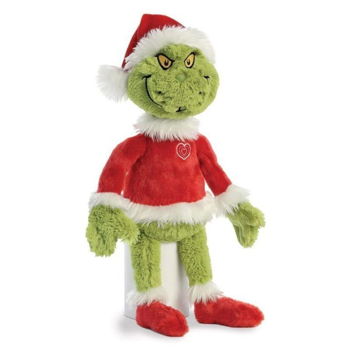 Minkštas žaislas Grinch, 43 cm, su Kalėdų Senelio kostiumu
