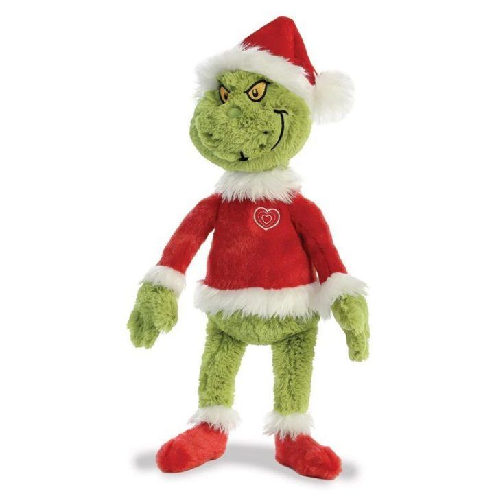 Minkštas žaislas Grinch, 43 cm, su Kalėdų Senelio kostiumu