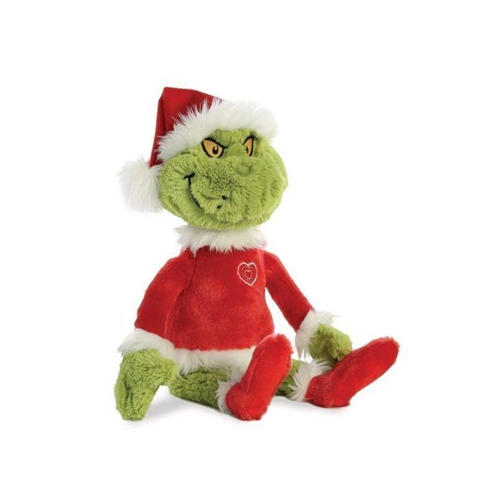 Minkštas žaislas Grinch, 43 cm, su Kalėdų Senelio kostiumu