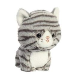 Pliušinis katinas Teddy Pets, pilkas dryžuotas, 17 cm