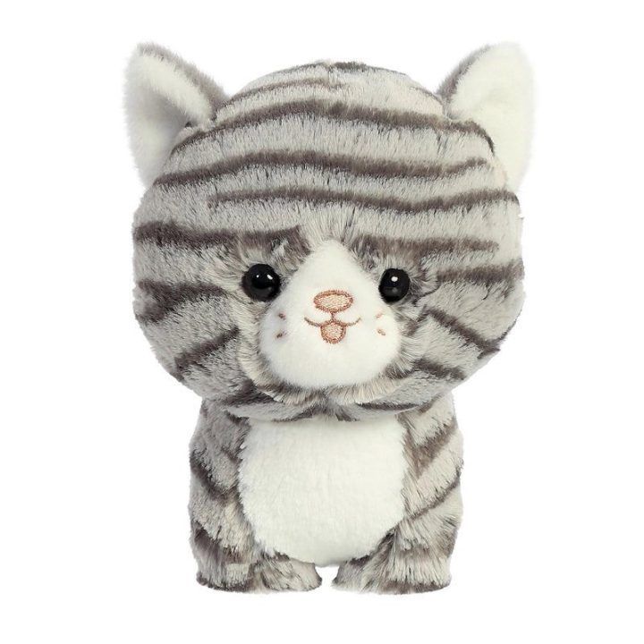 Pliušinis katinas Teddy Pets, pilkas dryžuotas, 17 cm