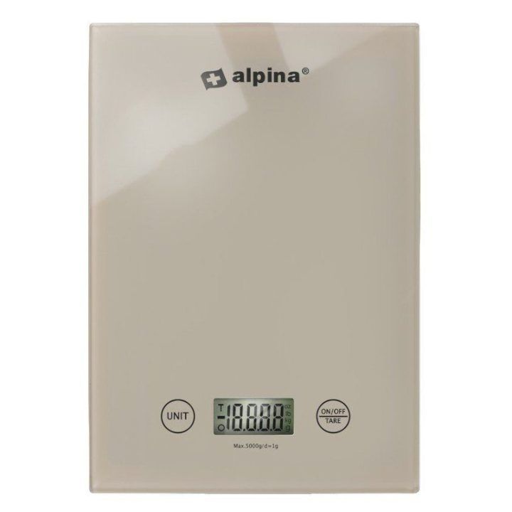 Skaitmeninės virtuvinės svarstyklės Alpina, iki 5 kg