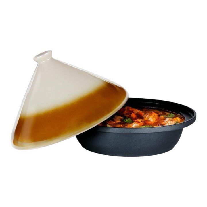 Tajine troškinimo puodas su keraminiu kūginiu dangčiu, 2,5 l