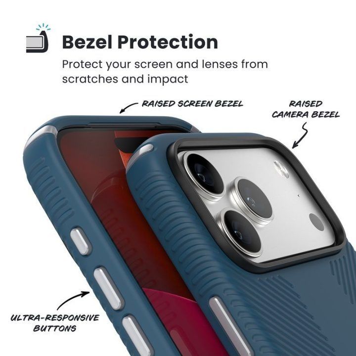 Speck Presidio2 Grip MagSafe dėklas iPhone 17 Pro Max, Deep Sea