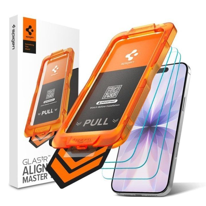 Grūdintas stiklas Spigen Glas.tR AlignMaster Slim 3 vnt. iPhone 17