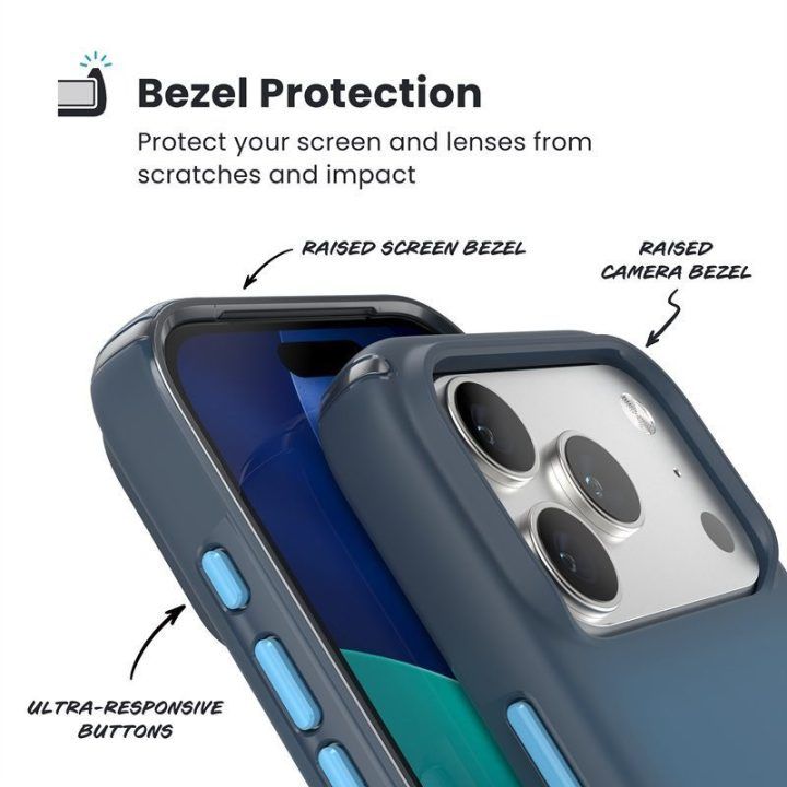 Dėklas iPhone 17 Pro Speck Presidio Lux MagSafe, mėlynas