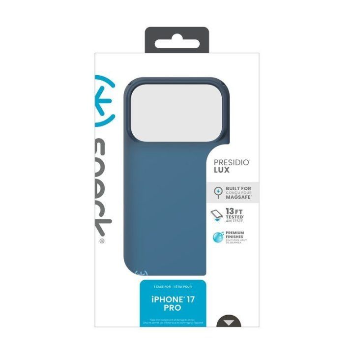 Dėklas iPhone 17 Pro Speck Presidio Lux MagSafe, mėlynas