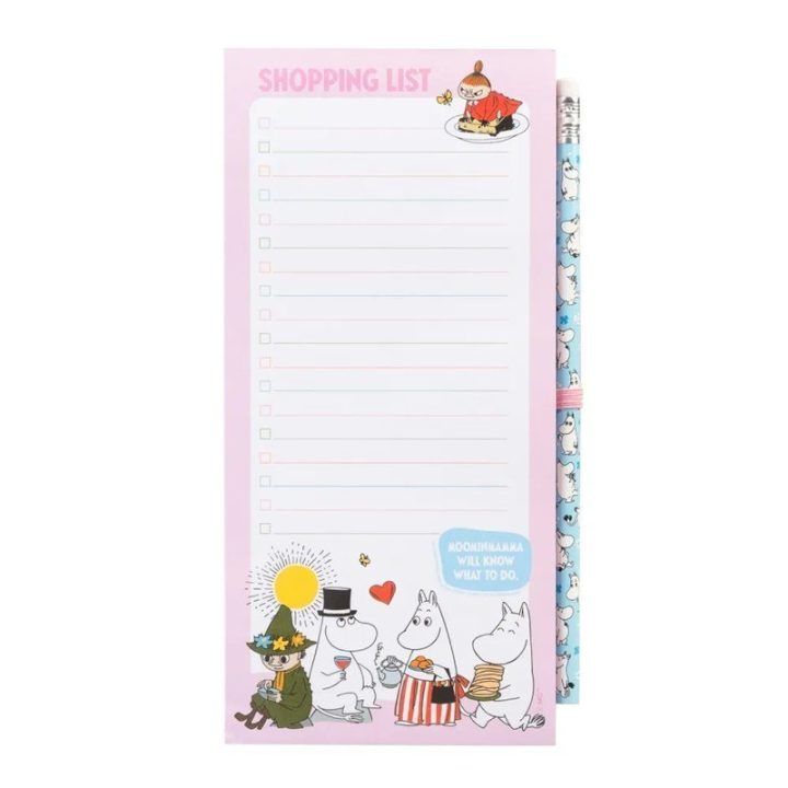 Moomin magnetinis užrašų bloknotas ant šaldytuvo su pieštuku, 10 × 21 cm