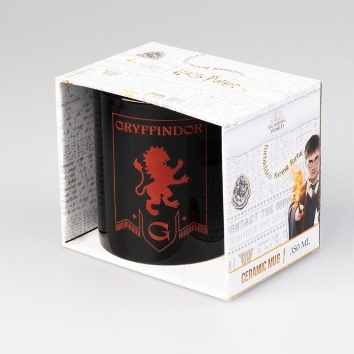Keraminis puodelis Harry Potter Gryffindor 350 ml su dovanų dėžute
