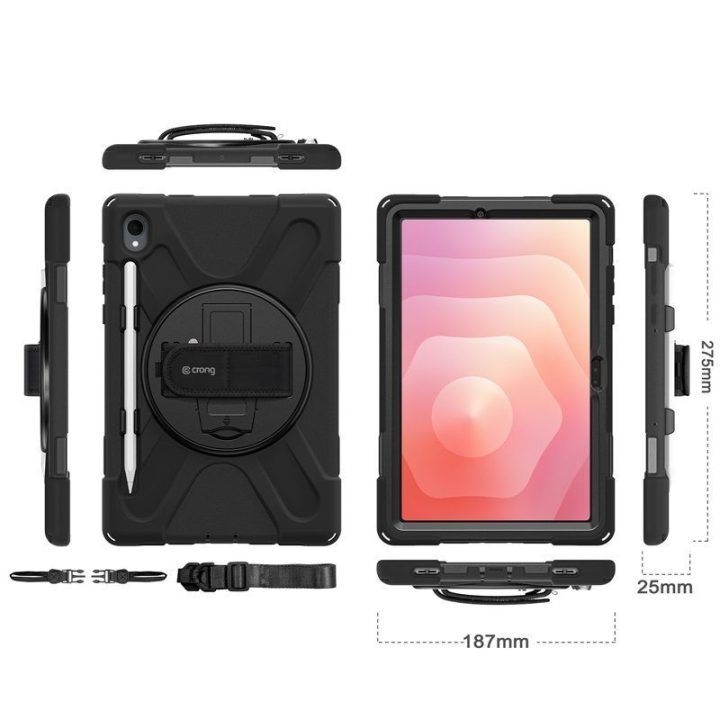 Dėklas Samsung Galaxy Tab S11 11" Crong Defender Plus, juodas