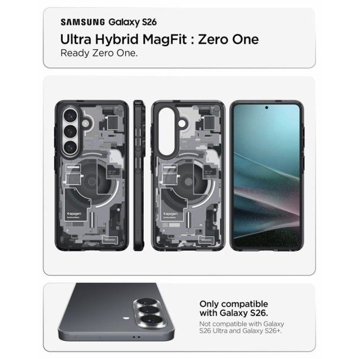 Dėklas Samsung Galaxy S26, juodas Spigen Ultra Hybrid Mag