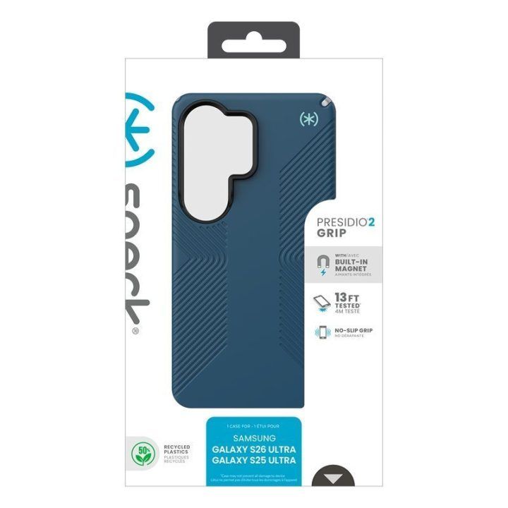 Dėklas Samsung Galaxy S26 Ultra, mėlynas, Speck Presidio®2 Grip Magnet