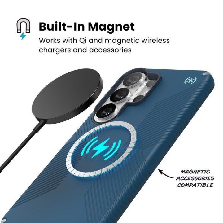 Dėklas Samsung Galaxy S26 Ultra, mėlynas, Speck Presidio®2 Grip Magnet