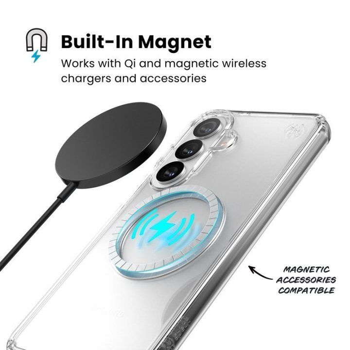 Dėklas Samsung Galaxy S26+ Speck Presidio Perfect-Clear Magnet, permatomas