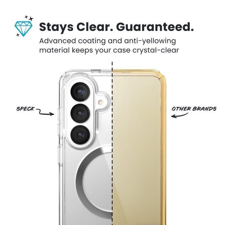 Dėklas Samsung Galaxy S26+ Speck Presidio Perfect-Clear Magnet, permatomas