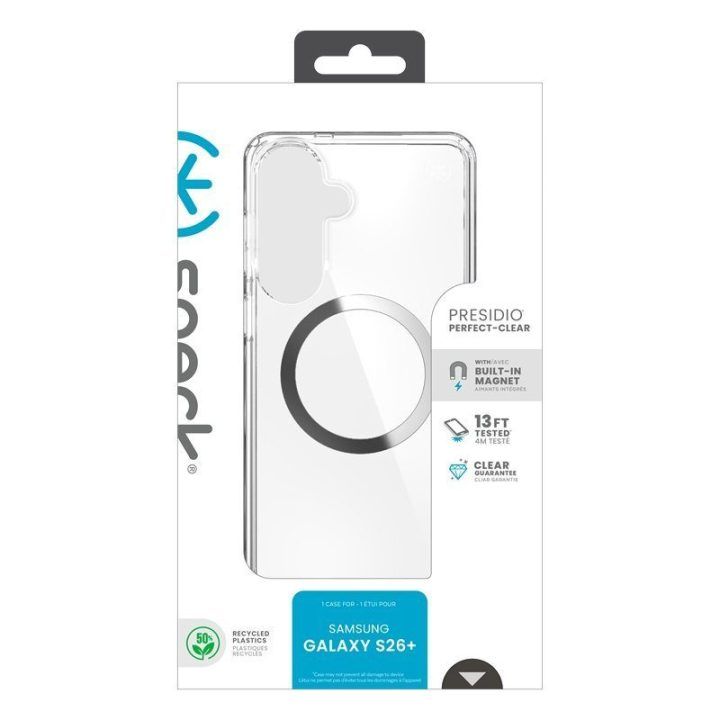 Dėklas Samsung Galaxy S26+ Speck Presidio Perfect-Clear Magnet, permatomas