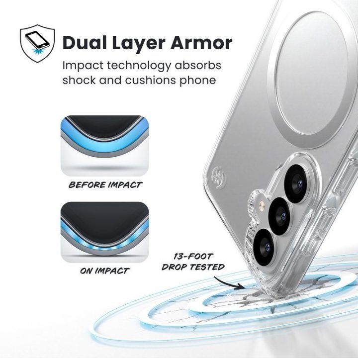 Permatomas dėklas Samsung Galaxy S26 Speck Presidio Perfect-Clear Magnet